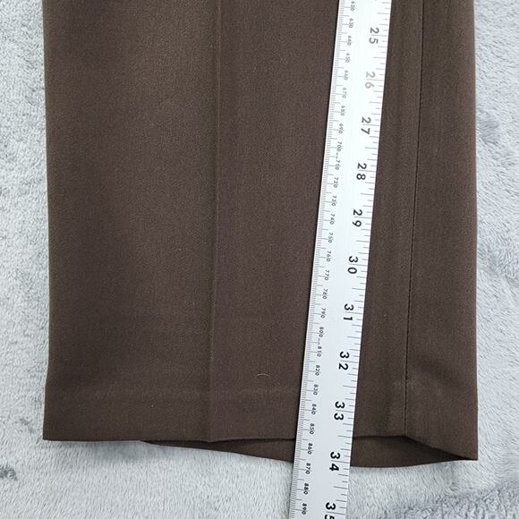 Kenneth Cole Reaction Pants Mens 36X34 Brown Micro Polyester Straight Leg Office - Picture 7 of 9